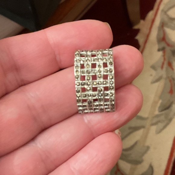 NWOT Sterling Silver 925 MARCASITE Pendant/Necklace - Picture 6 of 6